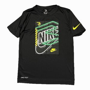 3 Brand Nike Dri-FIT T-Shirt Youth Medium 10-12 YRS Black Neon Accent Graphic